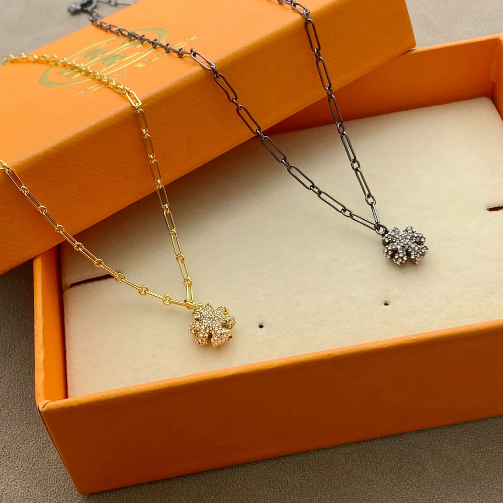 Tory Burch Full Diamond 3D Letter Necklace for
